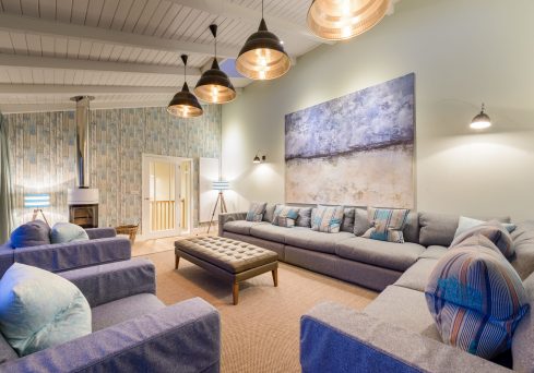 Interior designed living space by Tracey Mannell at Seamist, Wateragte Bay Cornwall